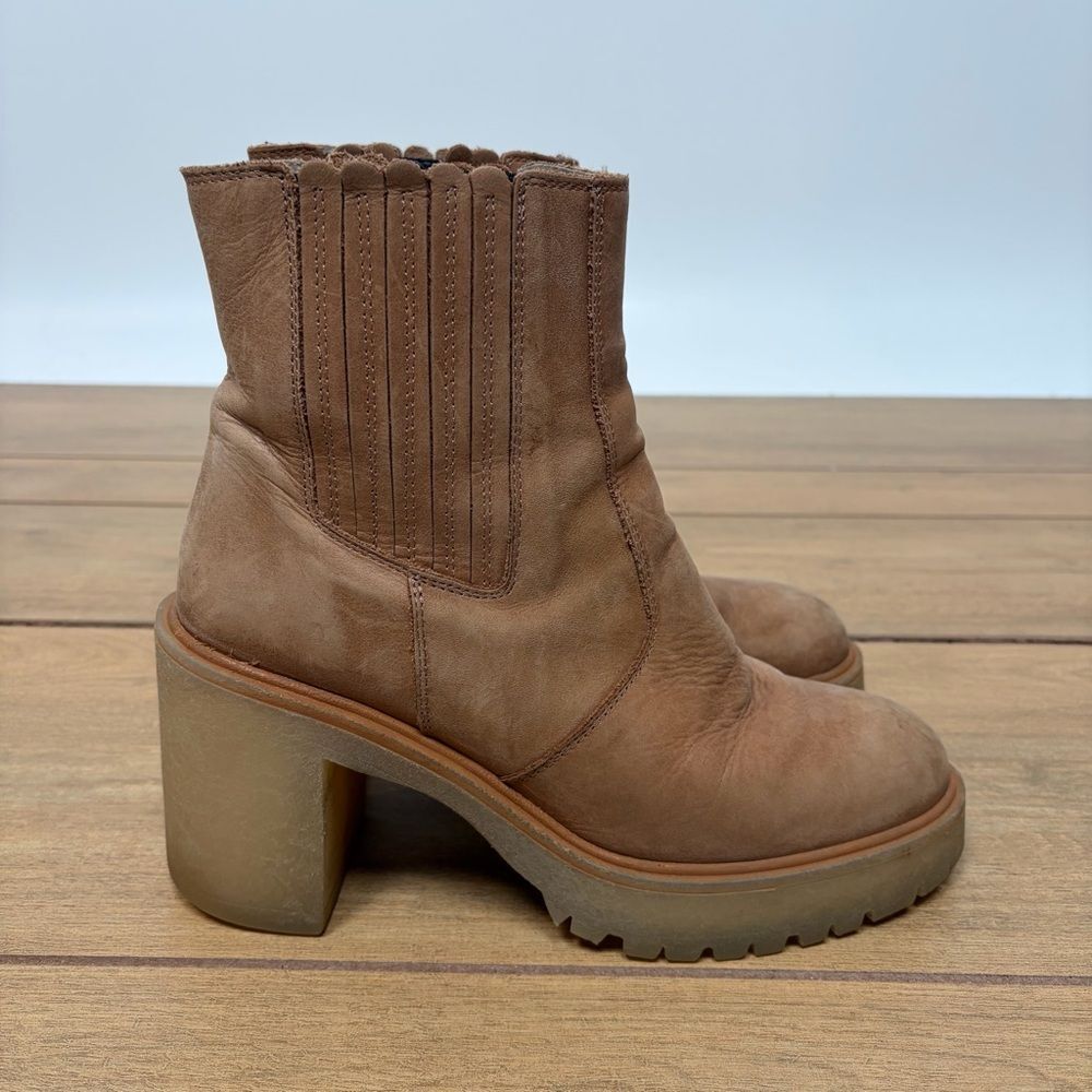 Free People James Block Heel Chunky Lug Sole boots